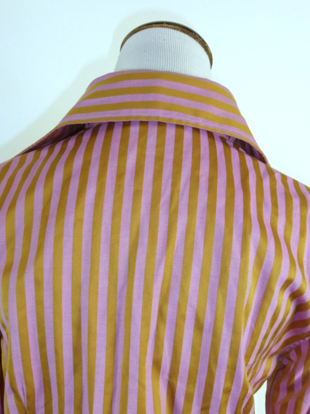 ETRO MILANO ITALY GOLD PINK STRIPE Shirt i42 M - Picture 5 of 6